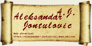 Aleksandar Jontulović vizit kartica